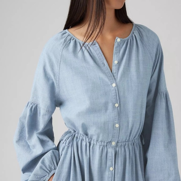 New $70 Levi's Jolene Blue Relaxed Button Down Dress, M - Picture 6 of 11